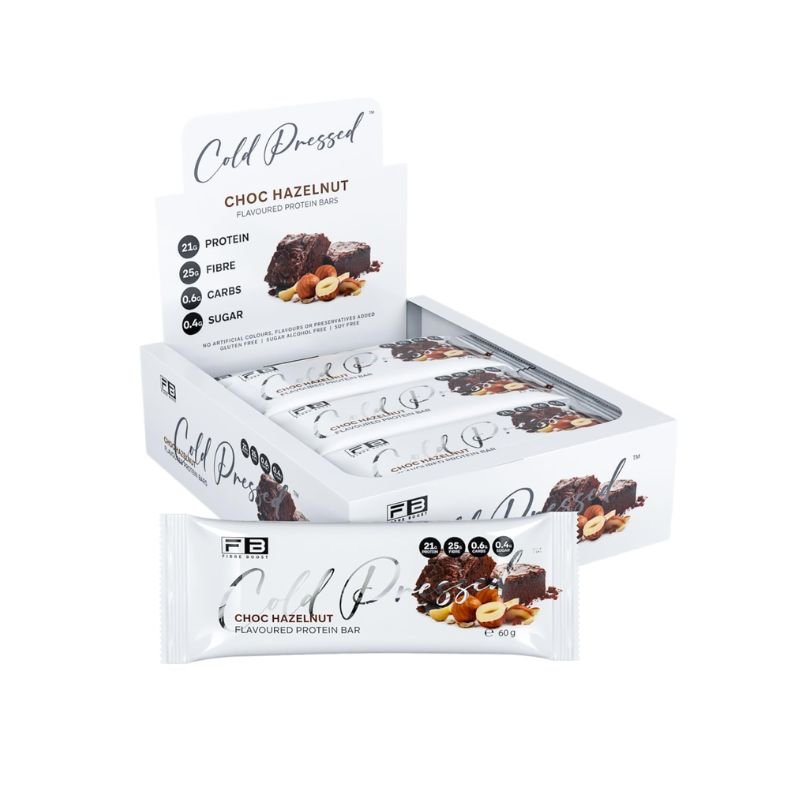 Fibre Boost Choc Hazelnut protein bar box